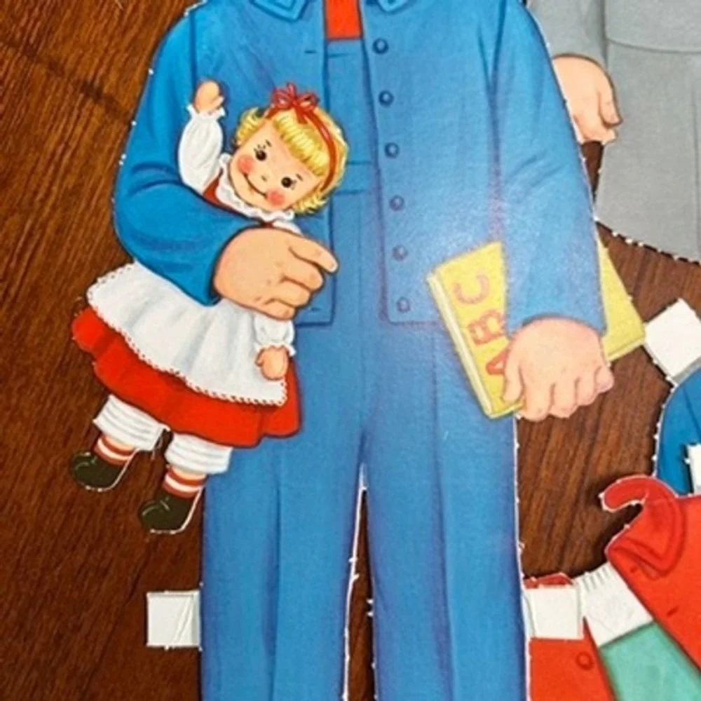 Vintage 50s Paper Doll Set Boy and Girl Mid-Century Retro Outfits Nostalgia MCM